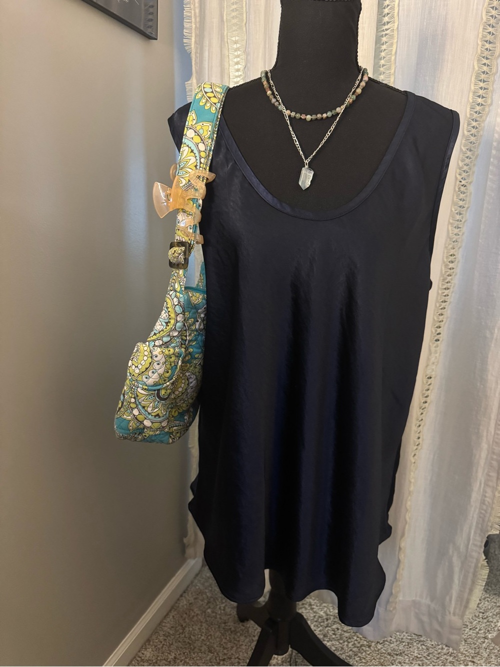 GAP Navy Scoop Neck Sleeveless Tank
